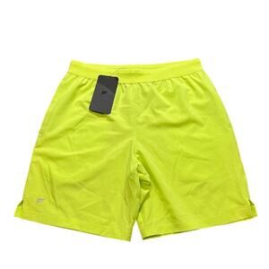 Fabletics Shorts Mens Small 7 Inch Fundamental Short‎ Green Stretch Black NWT